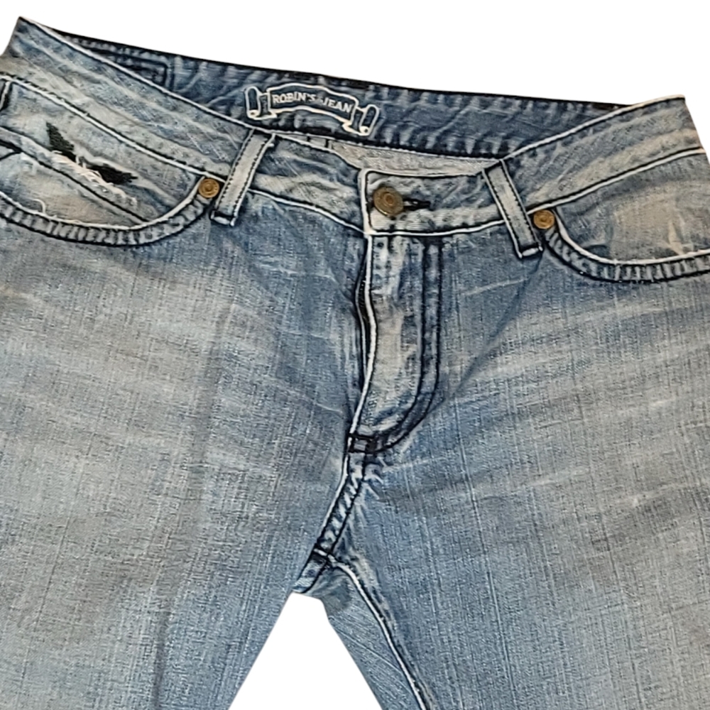 Robin Jeans Distressed Mens‎ Size 33x28 Blue B24 - Picture 2 of 11